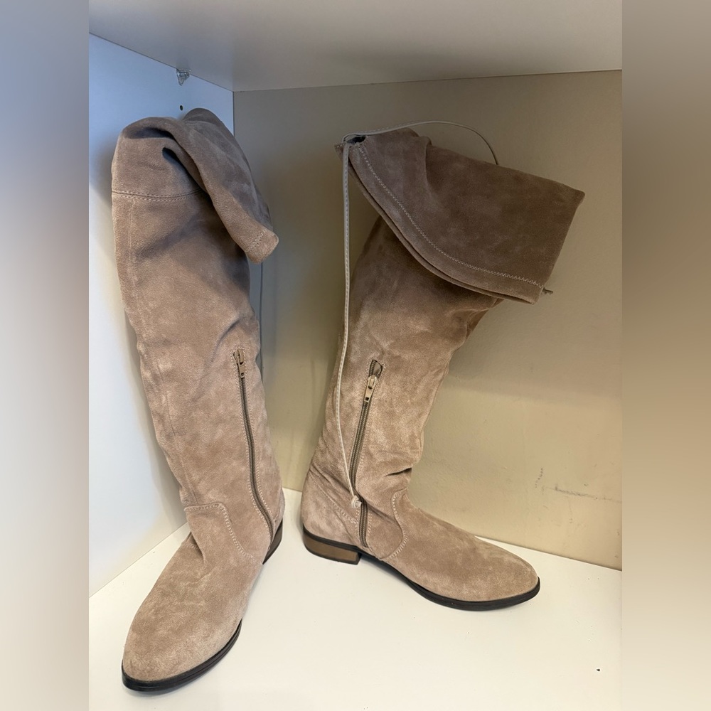 Elegant Tan Over the Knee Boots
